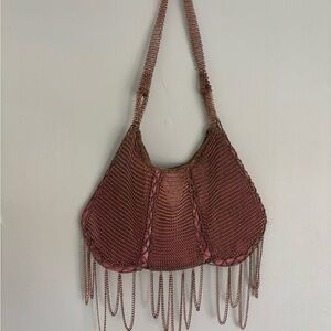 Nancy Bacich Elegant Pink Chain Fringe Bag